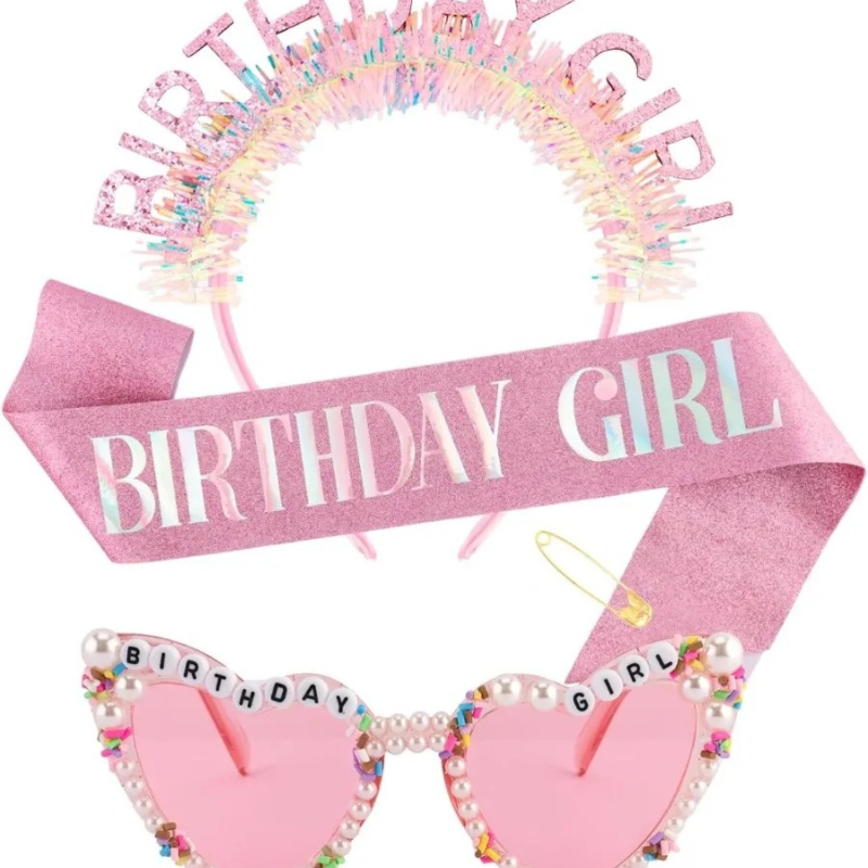 Birthday Girl Sash Glitter Hea - Birthday Sash Glitter recension och pris