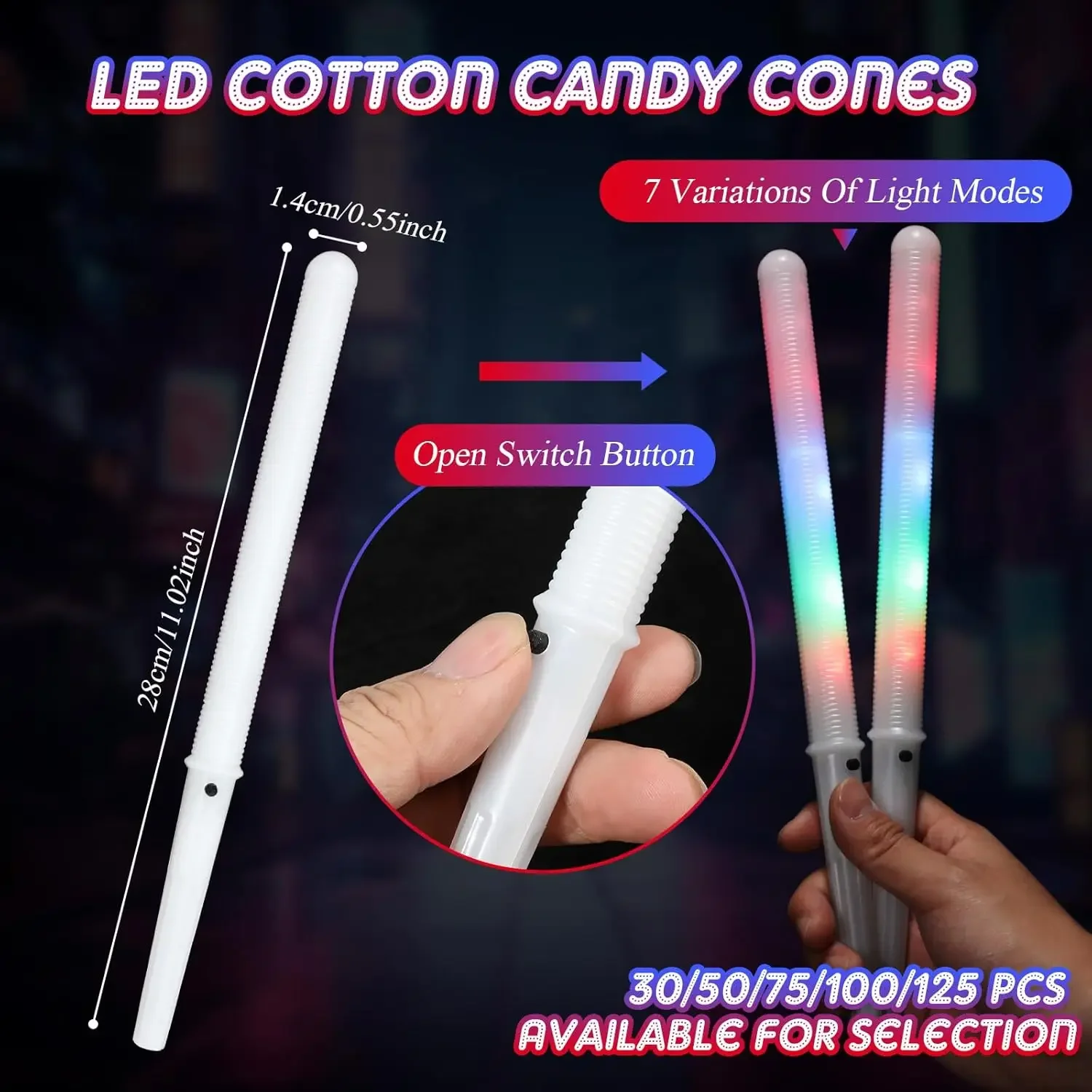 10/30pcs LED Cotton Candy Cone - Cotton Candy Cone recension och pris