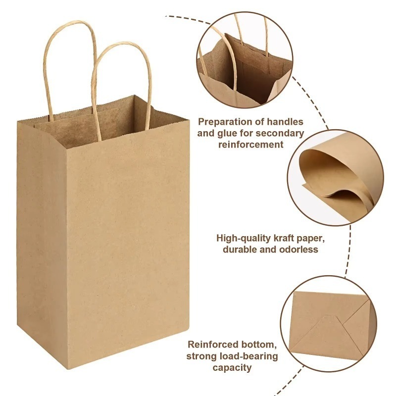 5/10PCS Brown Kraft Paper Bags - Event Party Shop recension och pris