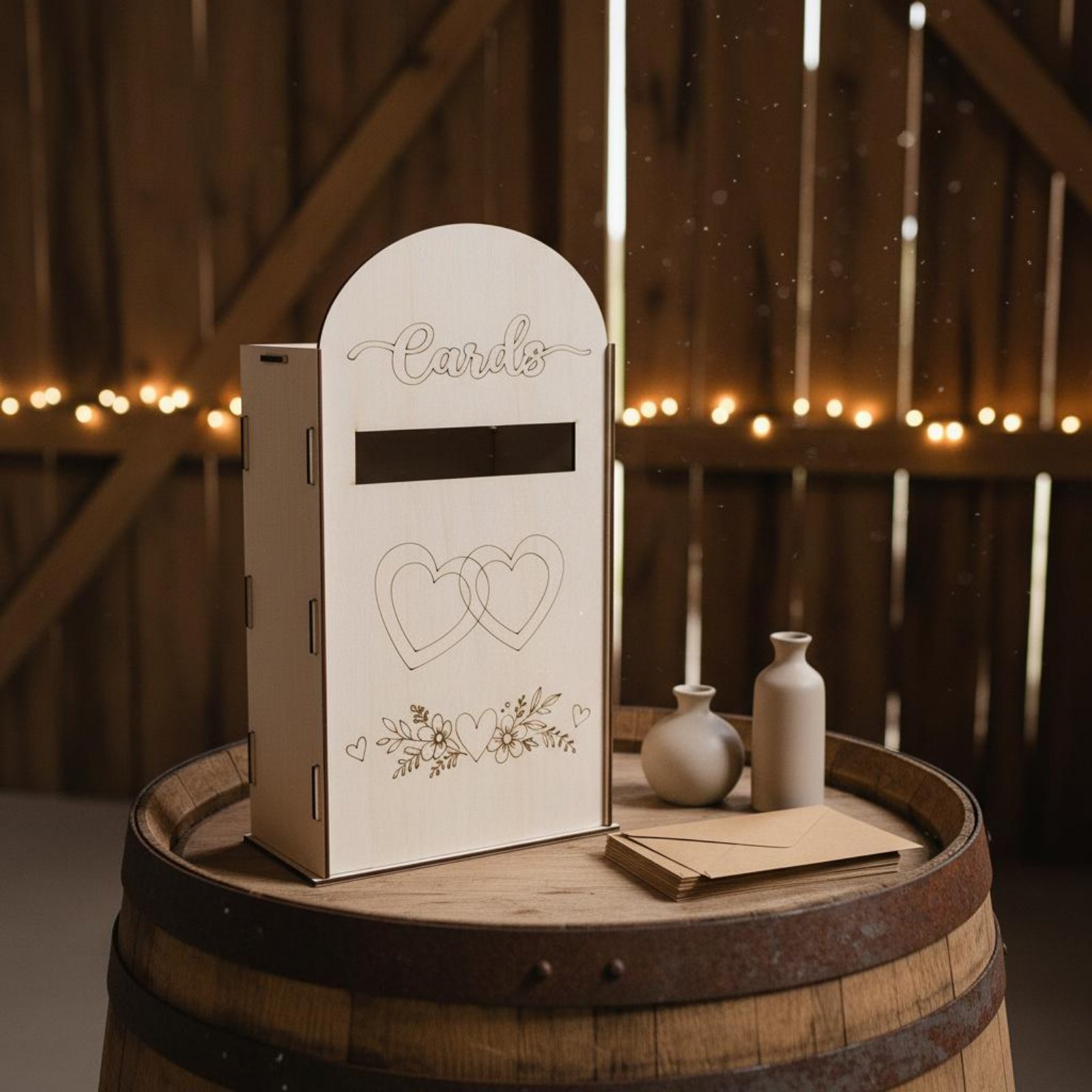 Wooden Wedding Card Box Laser  - Event Party Box recension och pris