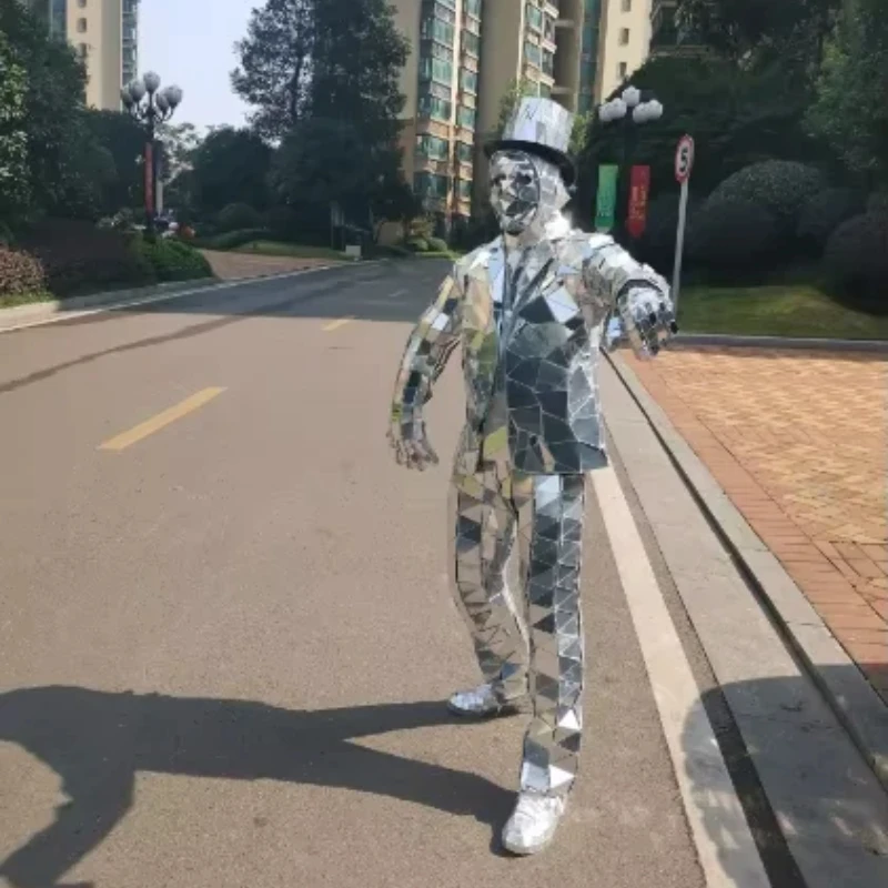 Mirror Man Costume Sliver glas - Event Party Dj recension och pris