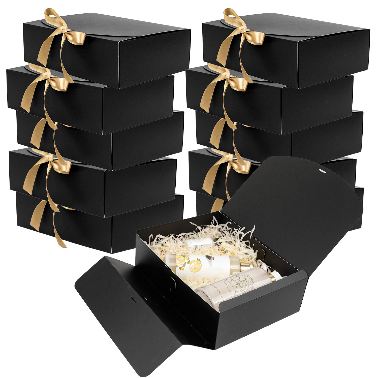 10-Pack Kraft Paper Gift Boxes - Papercraft Supply Ribbon recension och pris