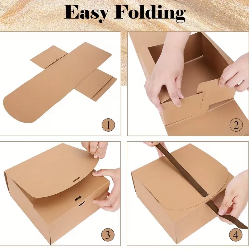 10-Pack Kraft Paper Gift Boxes - Papercraft Supply Ribbon recension och pris
