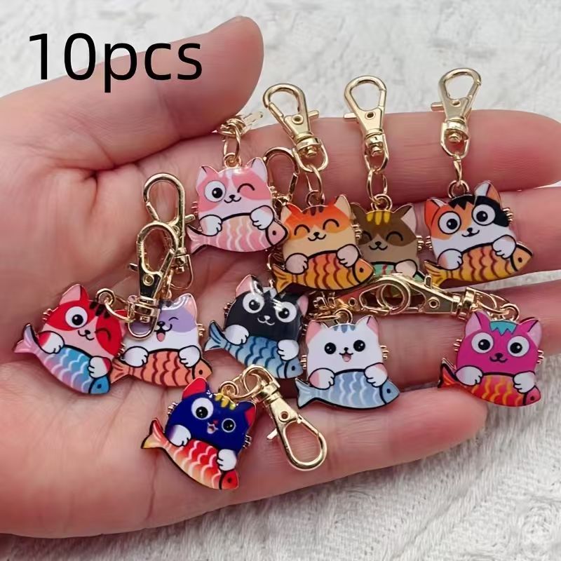 10pcs alloy printed cat keycha - Party Favor Bag recension och pris