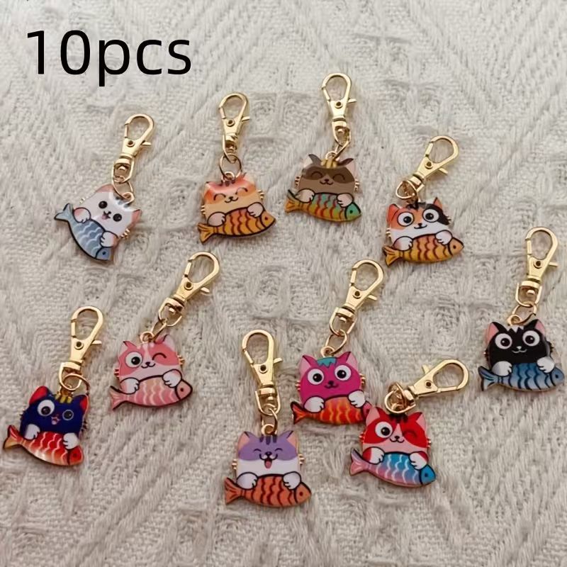 10pcs alloy printed cat keycha - Party Favor Bag recension och pris