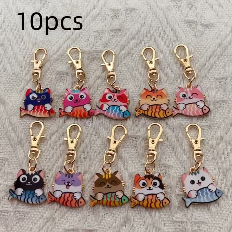 10pcs alloy printed cat keycha - Party Favor Bag recension och pris